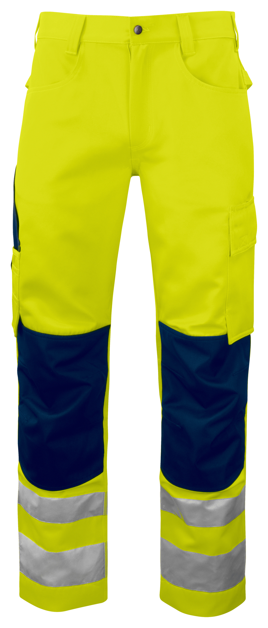 Pantalon pro HV personnalisé en polycoton - 245g Jaune et Bleu marine